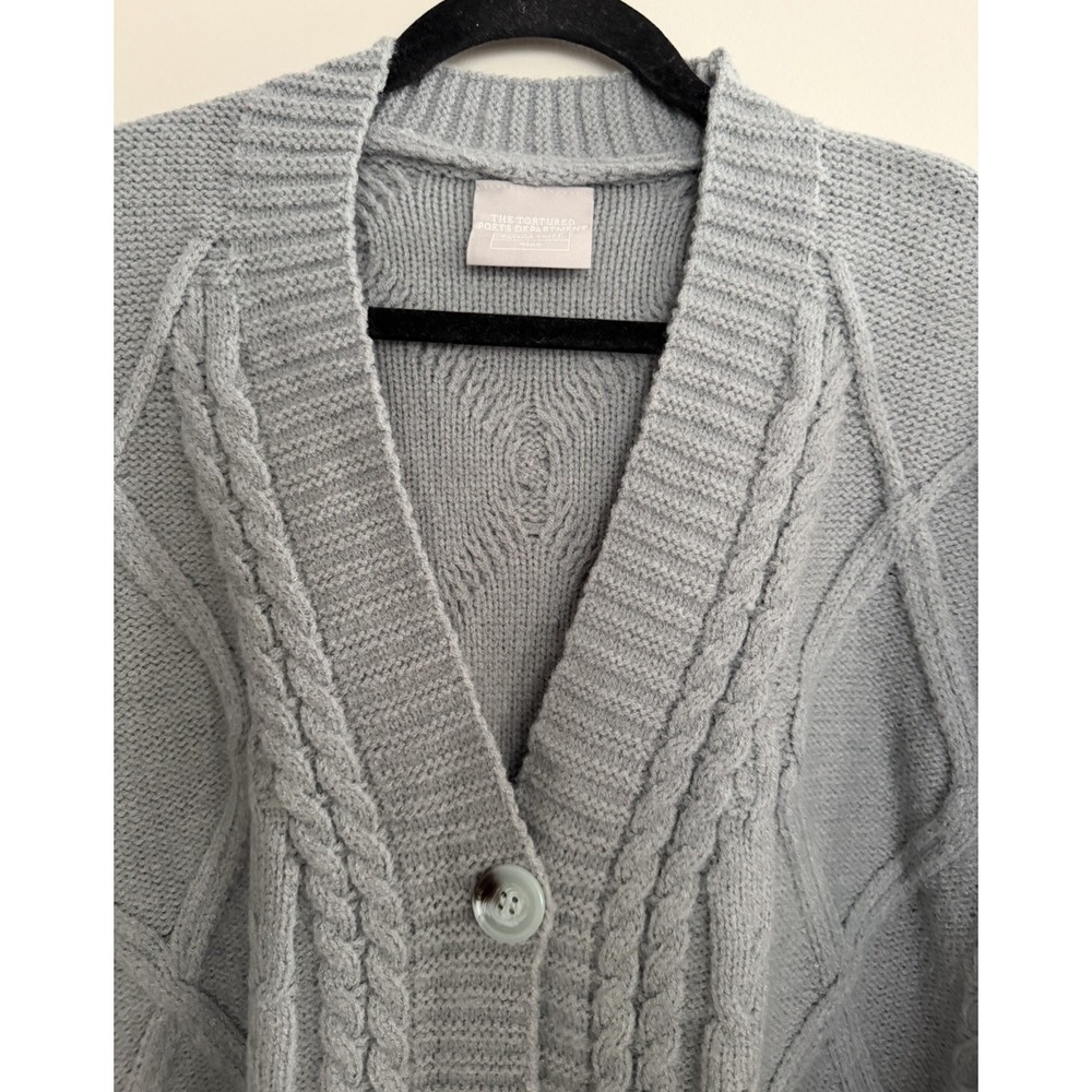 Taylor Swift The Tortured Poets Department Gray Button Down Cardigan Size M/L - Picture 3 of 13